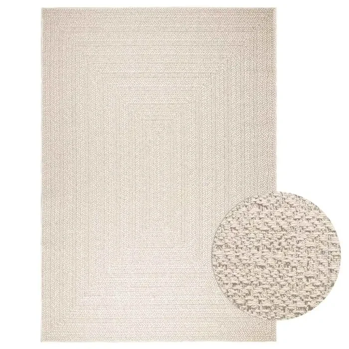 vidaXL Rug ZIZUR Cream 200×290 cm Jute Look Indoor and Outdoor