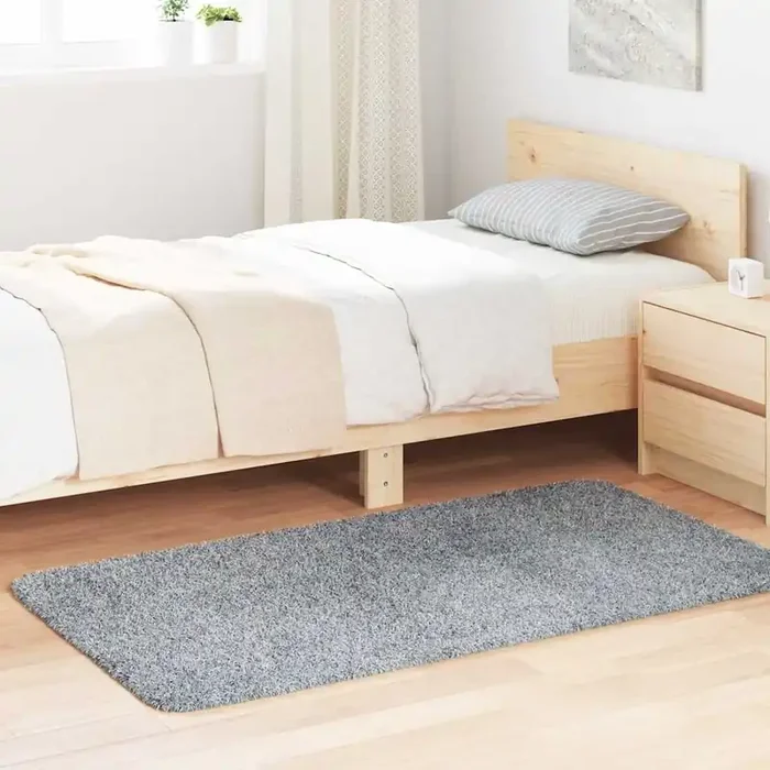 vidaXL Shaggy Rug High Pile NAVARRA Silver Grey 80×150 cm Polyester