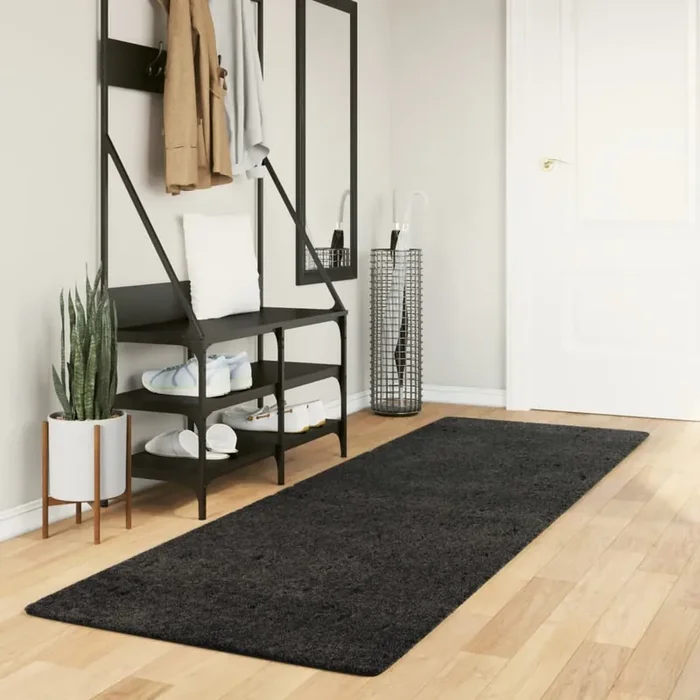 vidaXL Shaggy Rug PAMPLONA High Pile Modern Anthracite 80×250 cm
