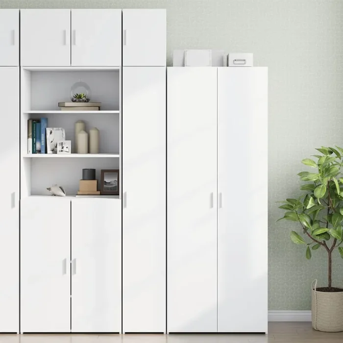 vidaXL Slim Storage Cabinet White 30×42.5×225 cm Engineered Wood