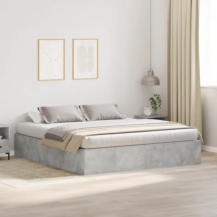 vidaXL Storage Bed Frame Concrete Grey 180×200 cm