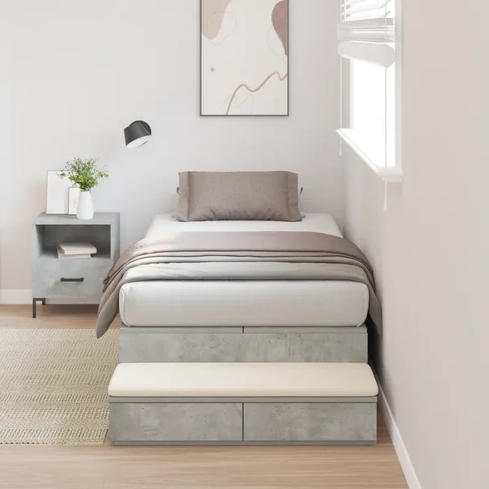 vidaXL Storage Bed Frame Concrete Grey 80×200 cm