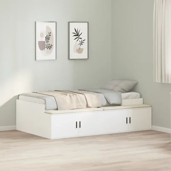 vidaXL Storage Bed Frame White 75×190 cm