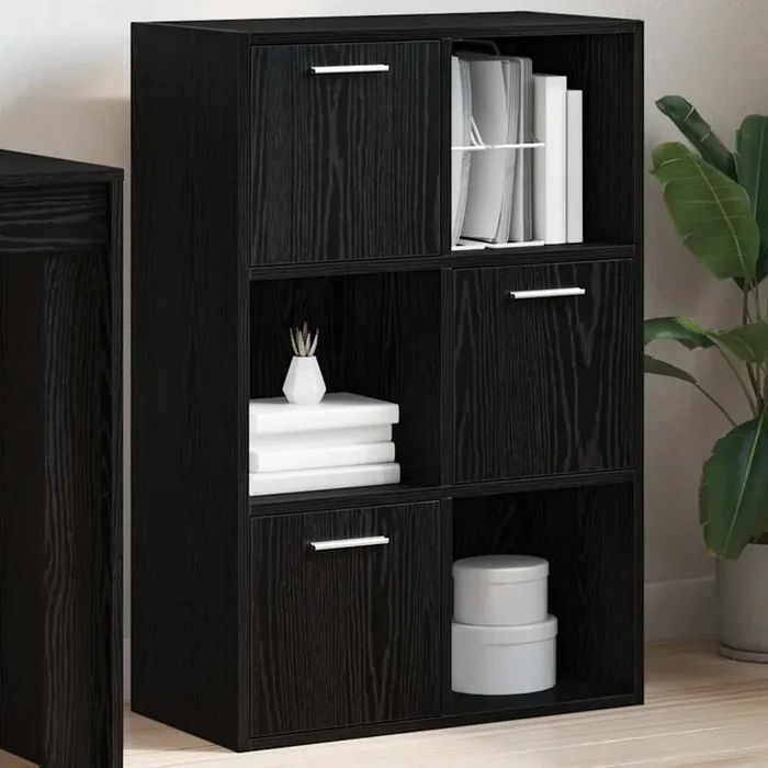 vidaXL Storage Cabinet Black 60×29.5×90 cm Engineered Wood