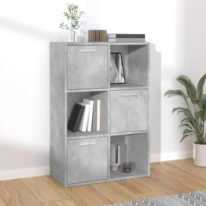 vidaXL Storage Cabinet Concrete Grey 60×29.5×90 cm Engineered Wood