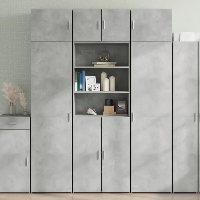 vidaXL Storage Cabinet Concrete Grey 70×42.5×225 cm Engineered Wood