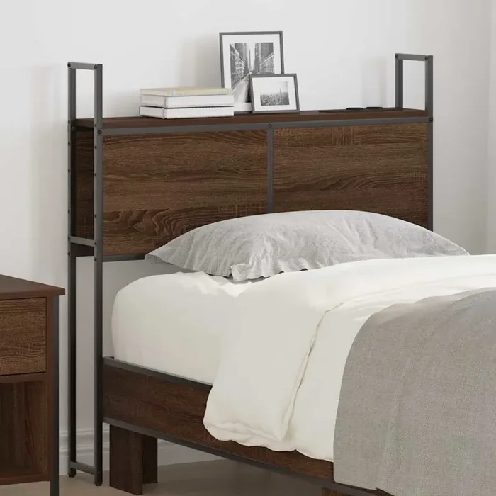 vidaXL Storage Headboard Brown oak 100 cm Engineered wood