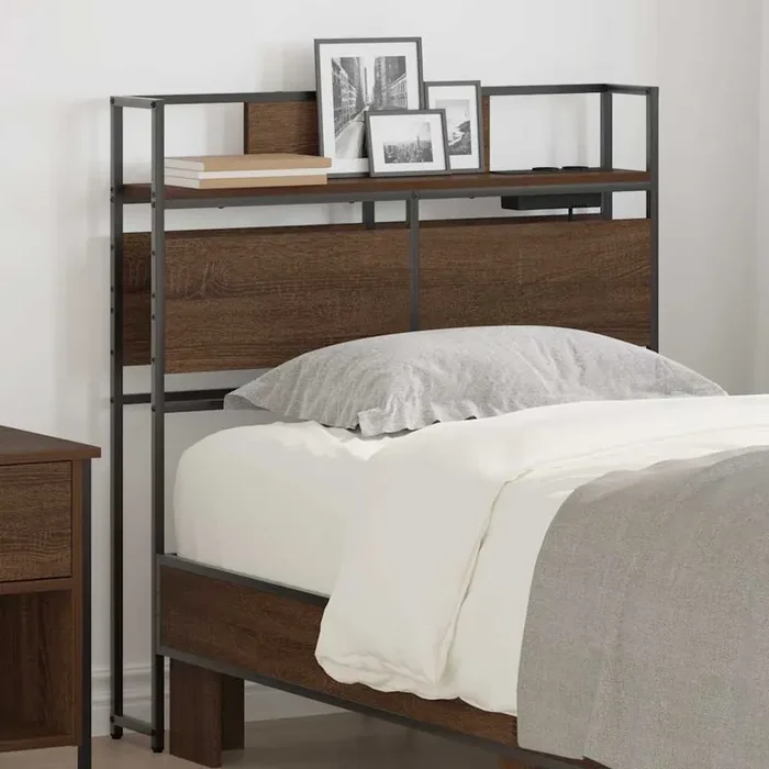 vidaXL Storage Headboard Brown oak 80 cm Engineered wood