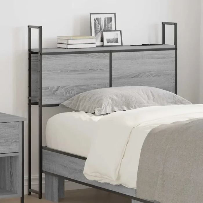 vidaXL Storage Headboard Grey sonoma 75 cm Engineered wood