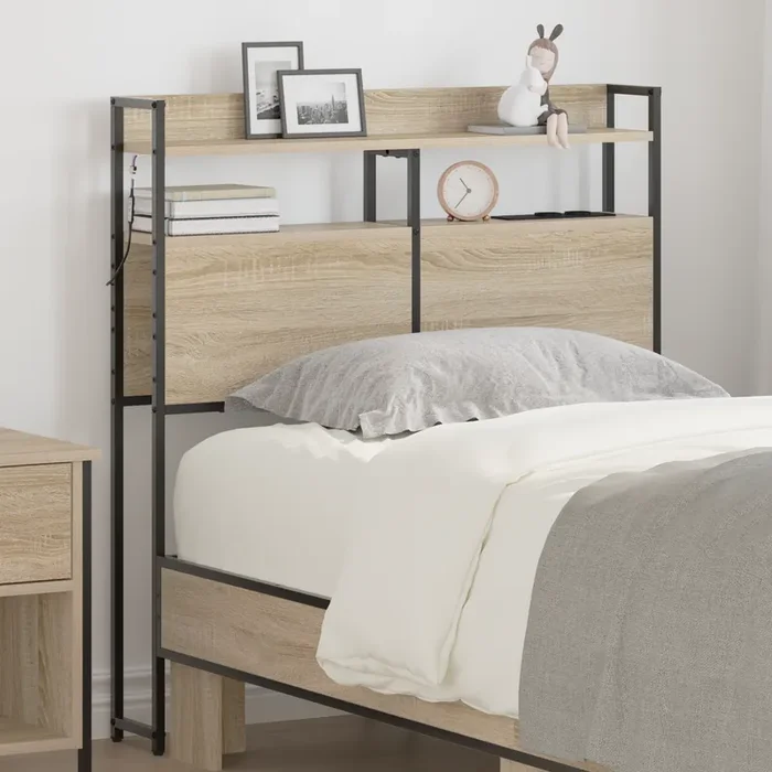 vidaXL Storage Headboard Sonoma oak 100 cm Engineered wood