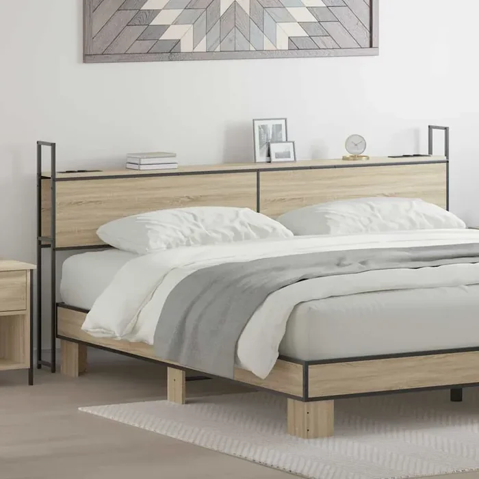 vidaXL Storage Headboard Sonoma oak 180 cm Engineered wood