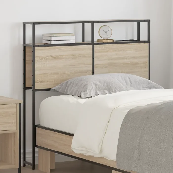 vidaXL Storage Headboard Wall-mounted Sonoma oak 75 cm Engineered wood