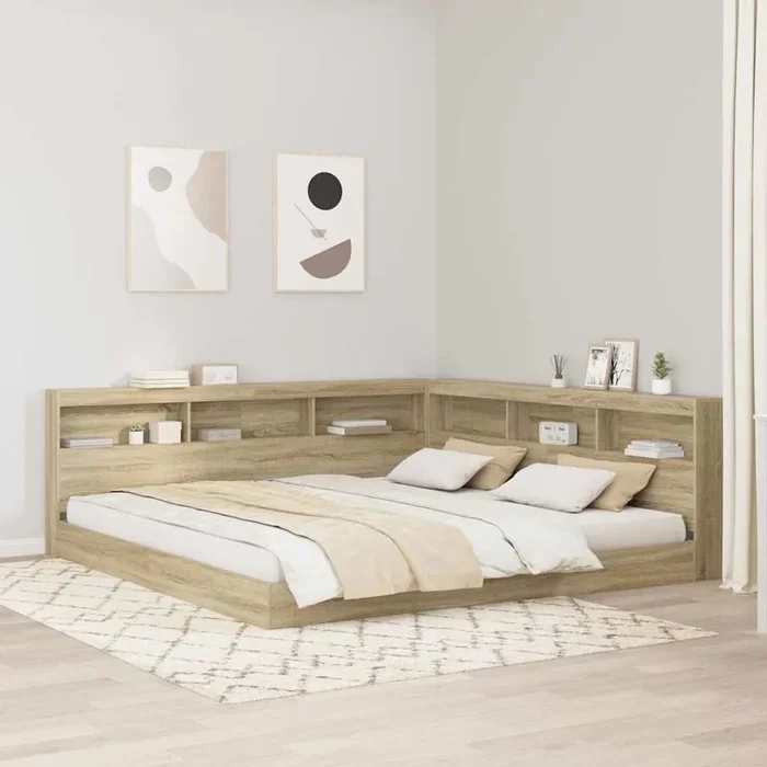 vidaXL Storage Headboard with Shelf Sonoma oak 180 cm Engineered wood
