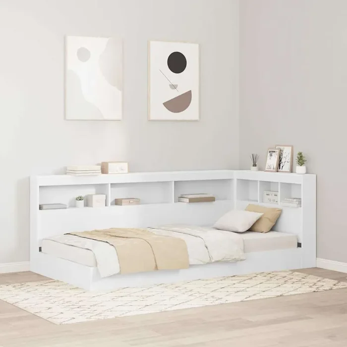 vidaXL Storage Headboard with Shelf with Headboard with Storage White 75 cm Engineered wood