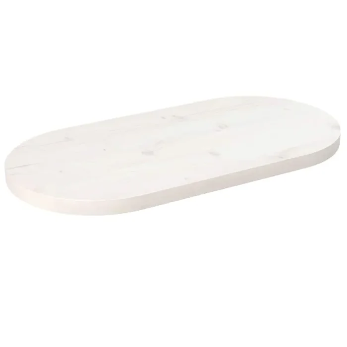 vidaXL Table Top White 80x40x2.5 cm Solid Wood Pine Oval