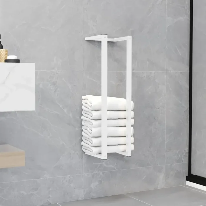 vidaXL Towel Rack White 12.5×12.5×60 cm Steel