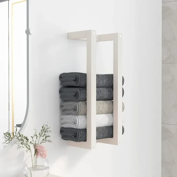 vidaXL Towel Rack White 23x18x60 cm Solid Wood Pine