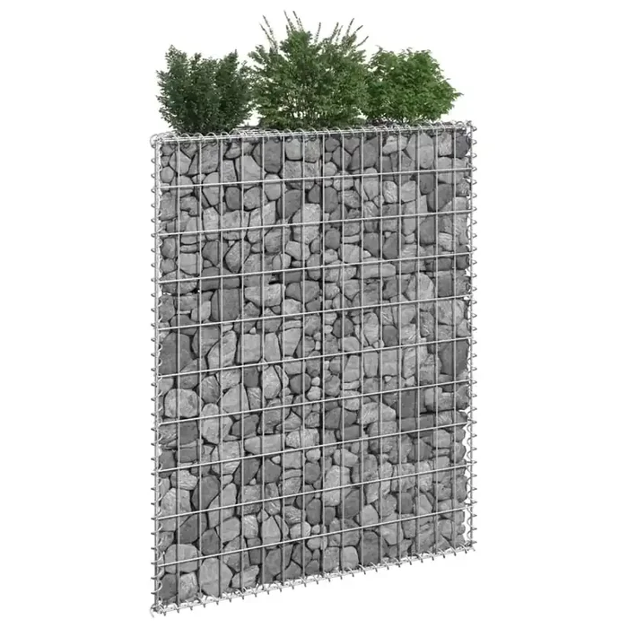 vidaXL Trapezium Gabion Raised Bed Galvanised Steel 80x20x100 cm