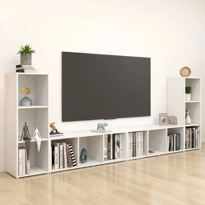 vidaXL TV Cabinets 4 pcs White 107x35x37 cm Engineered Wood