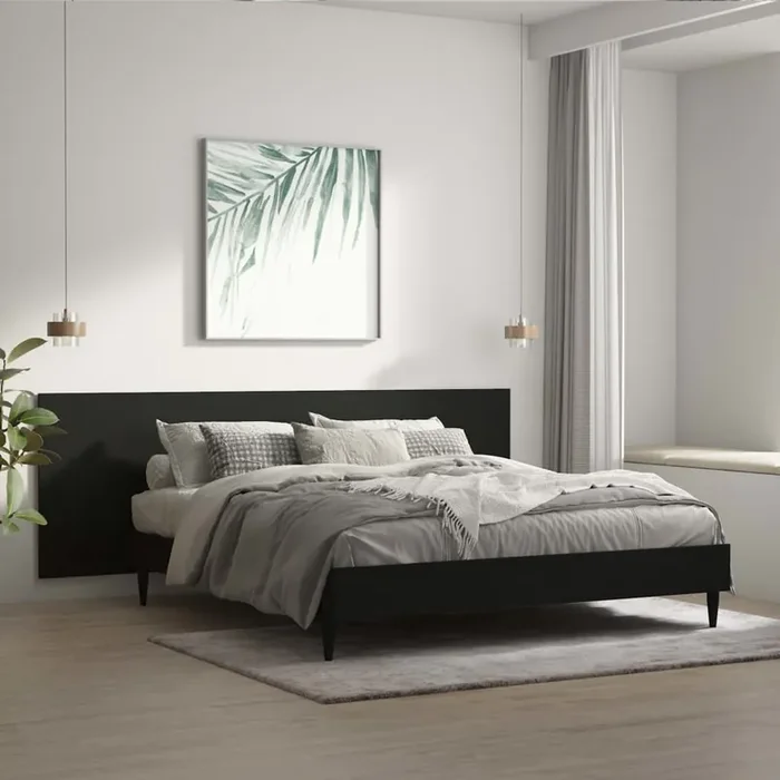 vidaXL Wall Headboard Black 240×1.5×80 cm Engineered Wood
