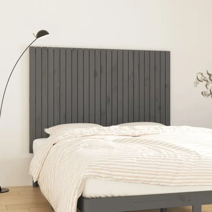 vidaXL Wall Headboard Grey 159.5x3x110 cm Solid Wood Pine