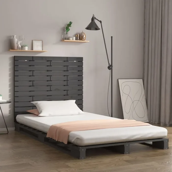vidaXL Wall Headboard Grey 96x3x91.5 cm Solid Wood Pine