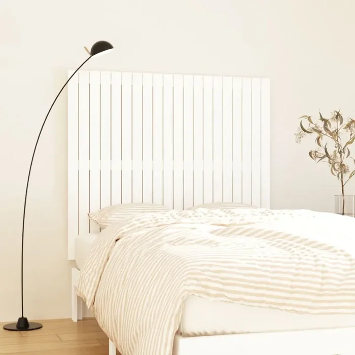 vidaXL Wall Headboard White 127.5x3x110 cm Solid Wood Pine