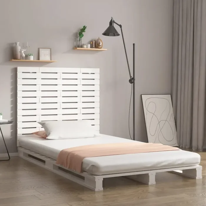 vidaXL Wall Headboard White 146x3x91.5 cm Solid Wood Pine