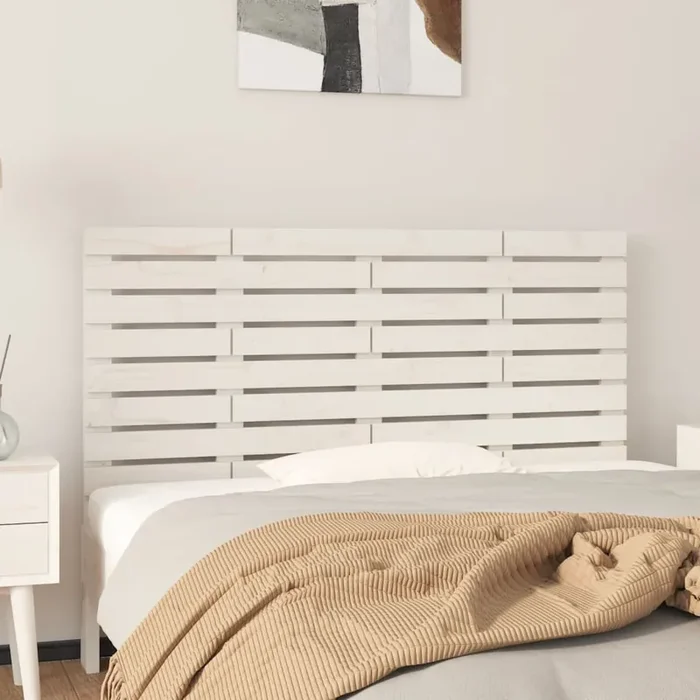 vidaXL Wall Headboard White 156x3x63 cm Solid Wood Pine
