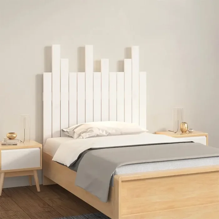 vidaXL Wall Headboard White 82.5x3x80 cm Solid Wood Pine