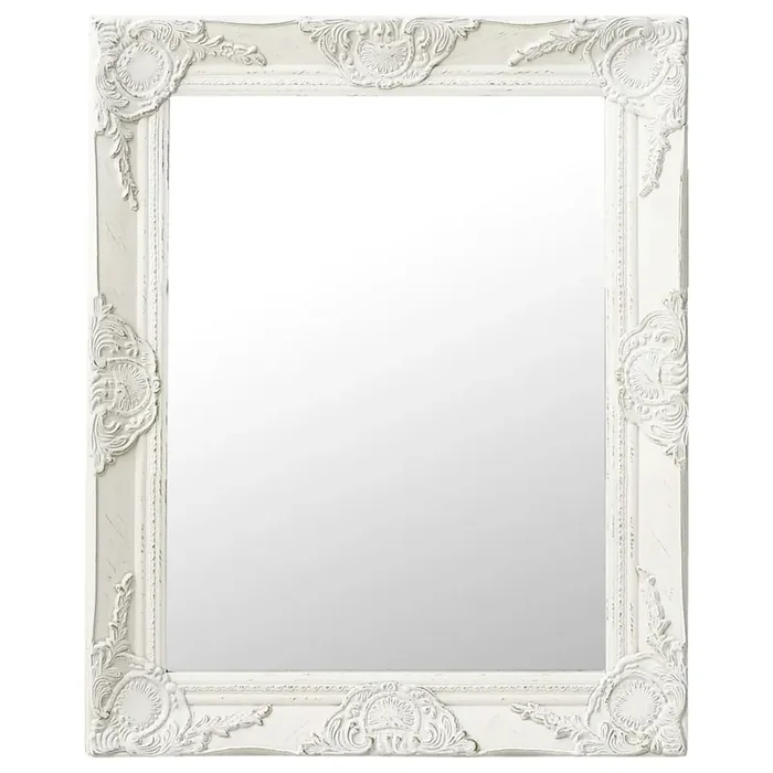 vidaXL Wall Mirror Baroque Style 50×60 cm White