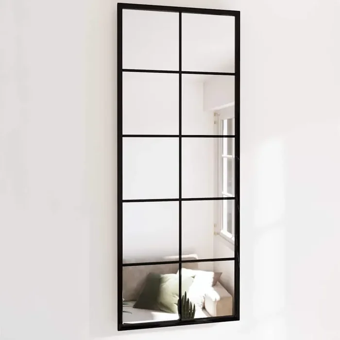 vidaXL Wall Mirror Black 100×40 cm Metal