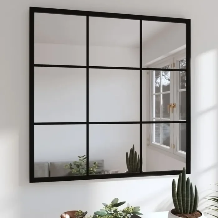 vidaXL Wall Mirror Black 60×60 cm Metal