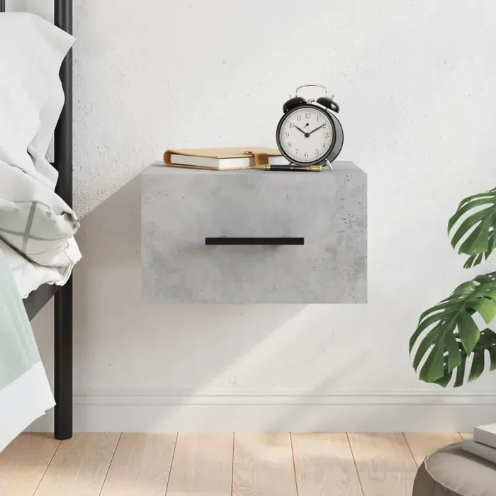 vidaXL Wall-mounted Bedside Cabinet Concrete Grey 35x35x20 cm
