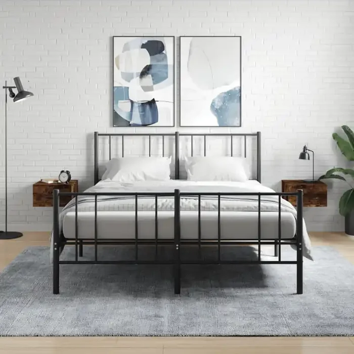 vidaXL Wall-mounted Bedside Cabinets 2 pcs Smoked Oak 35x35x20 cm