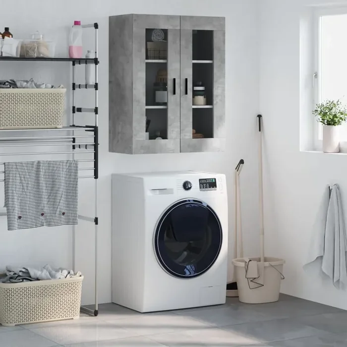 vidaXL Wall Mounted Cabinet Concrete Grey 69.5x34x90 cm