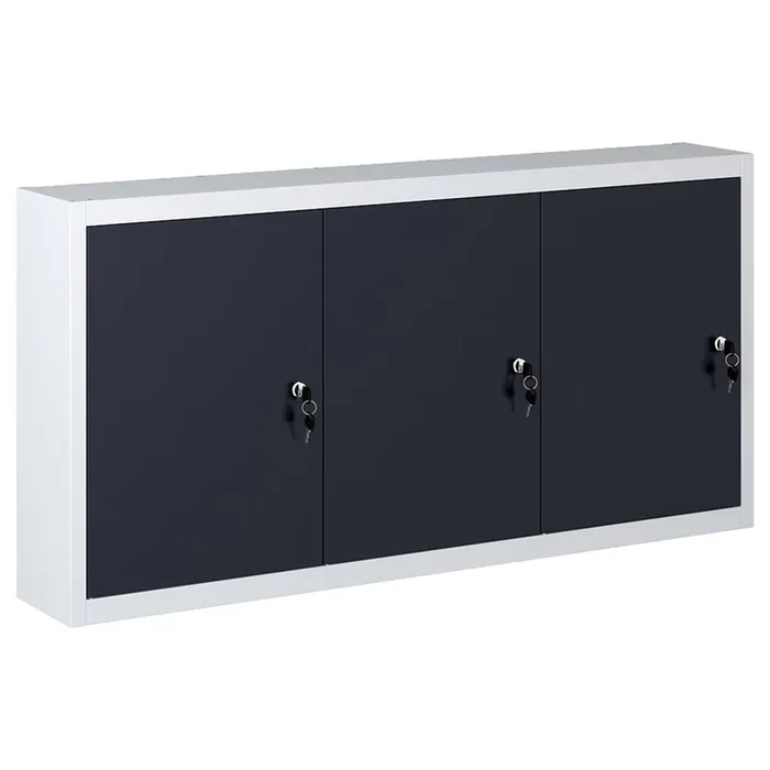 vidaXL Wall Mounted Tool Cabinet Industrial Style Metal Grey and Black
