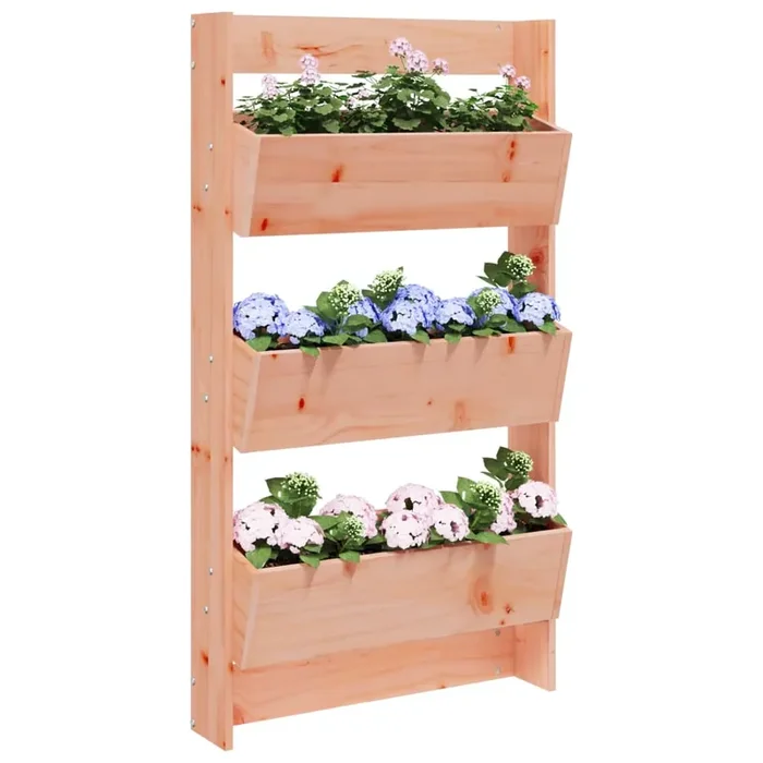 vidaXL Wall Planter 3-Tier 60×18.5×110 cm Solid Wood Douglas