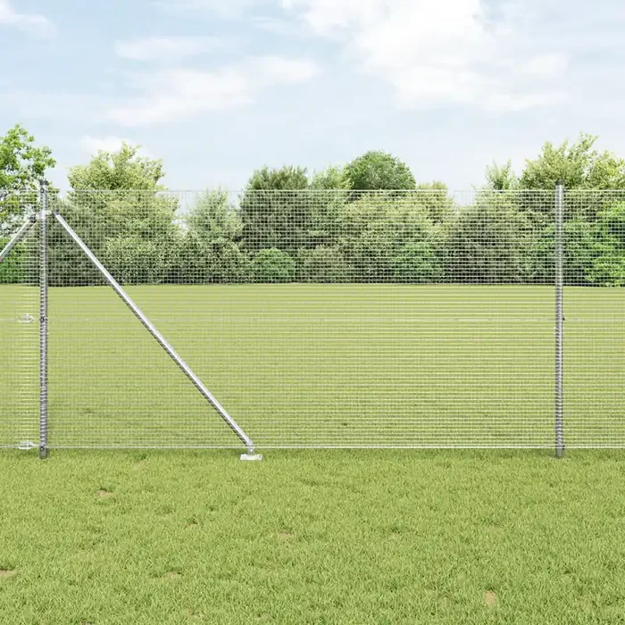 vidaXL Welded Wire Fence with 13 Spike Posts 1.4×50 m Galvanised Steel