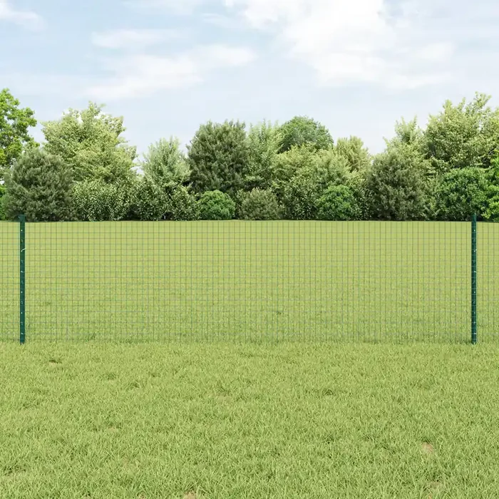 vidaXL Welded Wire Fence with 22 U Posts Green 0.6×50 m Steel