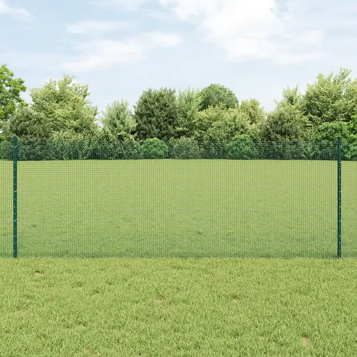 vidaXL Welded Wire Fence with 22 U Posts Green 0,8×50 m Steel