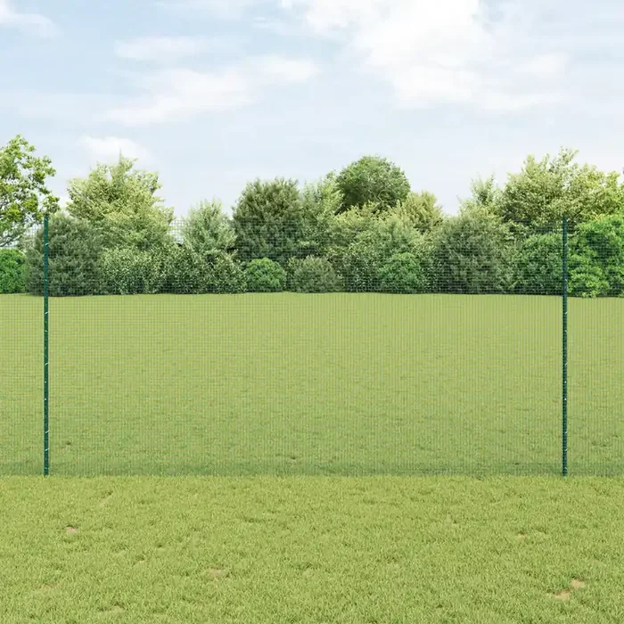 vidaXL Welded Wire Fence with 22 U Posts Green 1.5×50 m Steel