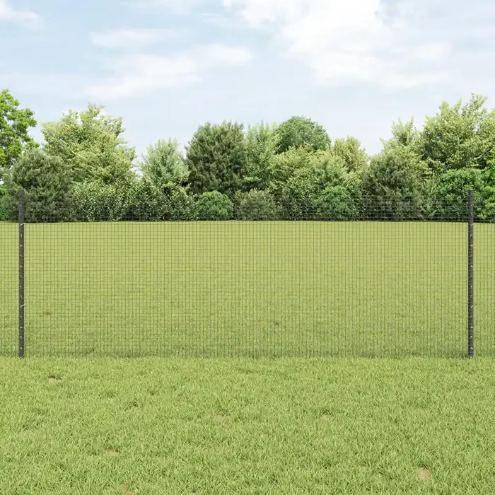 vidaXL Welded Wire Fence with 22 U Posts Grey 0.8×50 m Steel