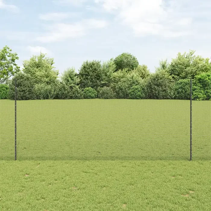 vidaXL Welded Wire Fence with 22 U Posts Grey 1.4×25 m Steel