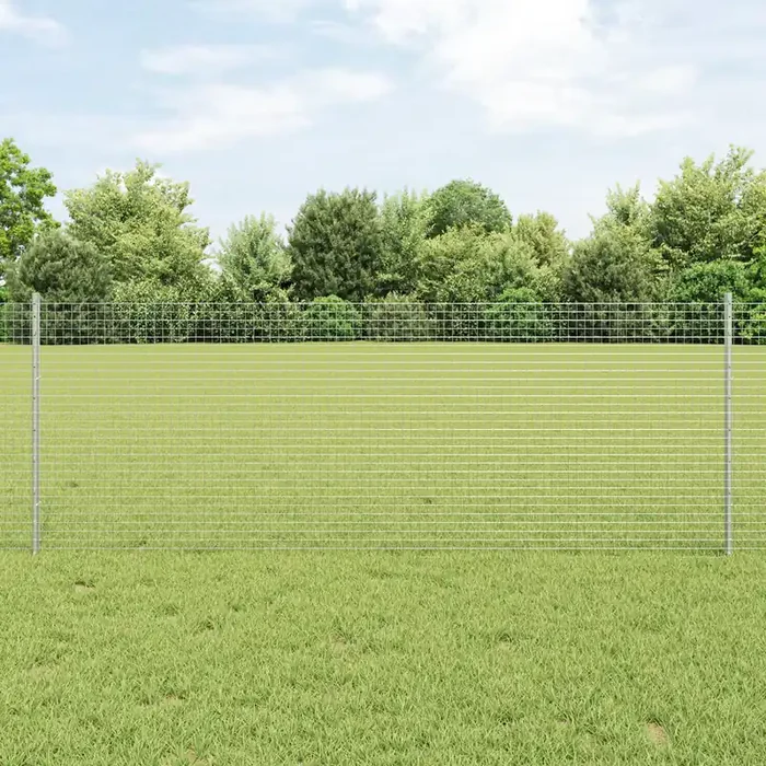 vidaXL Welded Wire Fence with 44 U Posts Silver 0.8×100 m Steel