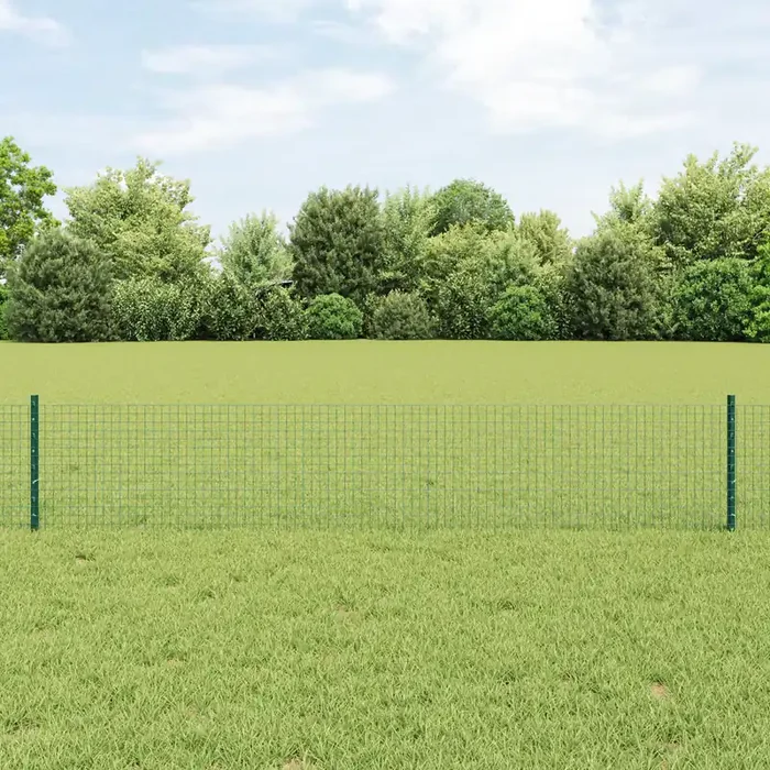 vidaXL Welded Wire Fence with 5 U Posts Green 0.4×10 m Steel