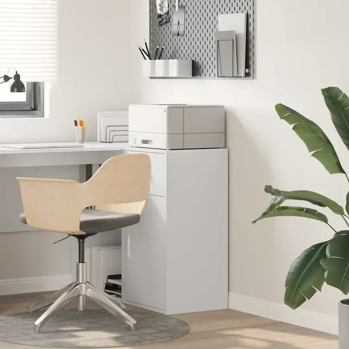 vidaXL White Storage Cabinet White MDF Compact Storage Storage Cabinet