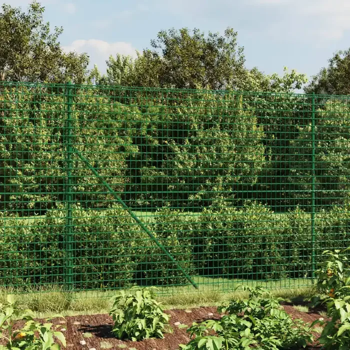 vidaXL Wire Mesh Fence with Flange Green 2.2×25 m