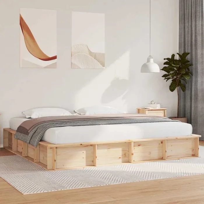 vidaXL with Storage Brown 180 x 200 cm Wood