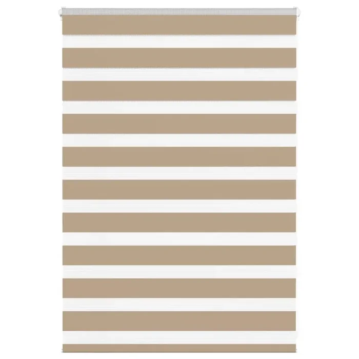 vidaXL Zebra Blind Sand Brown 100×100 cm Fabric Width 95.9 cm Polyester